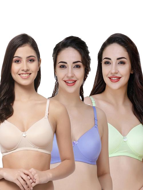women pack of 3 solid t-shirt bra - 21706560 - Very Small Image - 1