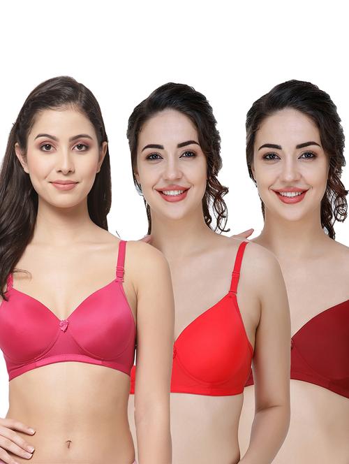 women pack of 3 solid t-shirt bra - 21706571 - Very Small Image - 1