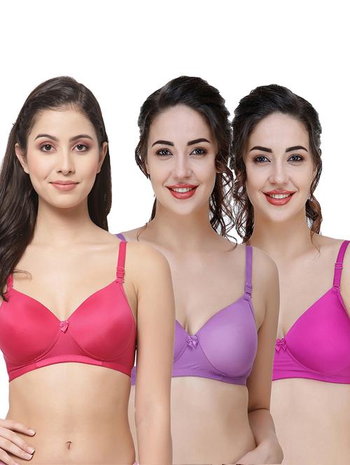 women pack of 3 solid t-shirt bra - 21706574 - Very Small Image - 1