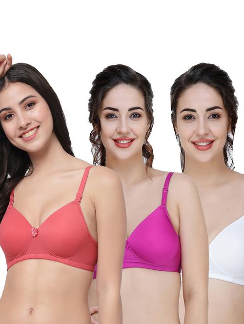 women pack of 3 solid t-shirt bra - 21706595 - Very Small Image - 1