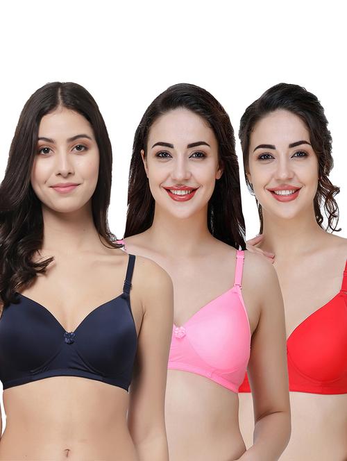 women pack of 3 solid t-shirt bra - 21706610 - Very Small Image - 1