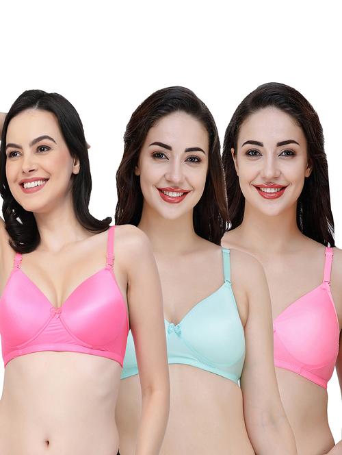 women pack of 3 solid t-shirt bra - 21706629 - Very Small Image - 1