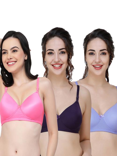 women pack of 3 solid t-shirt bra - 21706639 - Very Small Image - 1