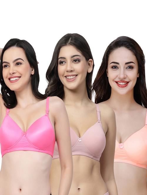women pack of 3 solid t-shirt bra - 21706646 - Very Small Image - 1