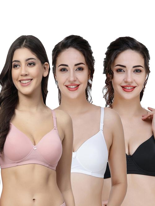 women pack of 3 solid t-shirt bra - 21706656 - Very Small Image - 1