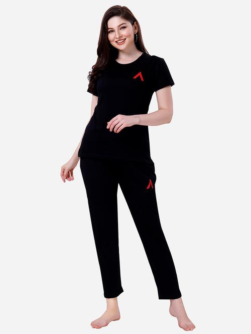 women printed nightwear t-shirt & pyjama set - 21707148 - Very Small Image - 1