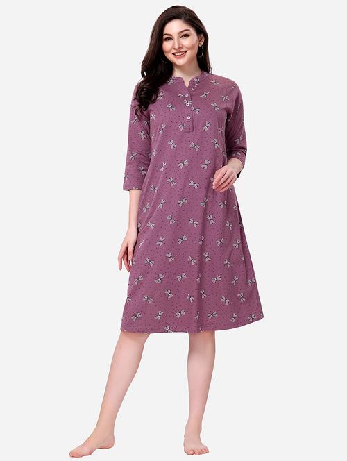 women round neck printed sleepshirt - 21707182 - Very Small Image - 1