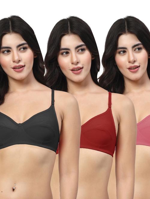 women pack of 3 solid regular bra - 21707610 - Very Small Image - 1