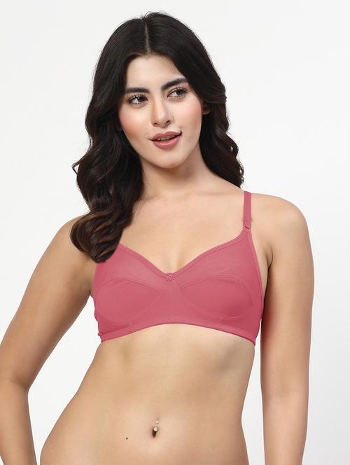 maroon cotton blend regular bra - 21707672 - Very Small Image - 1