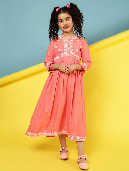girls embroidered a-line dress - 21707935 - Very Small Image - 1