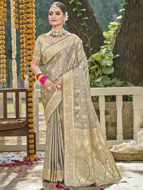 women self design banarasi saree with blouse - 21708819 - Very Small Image - 1