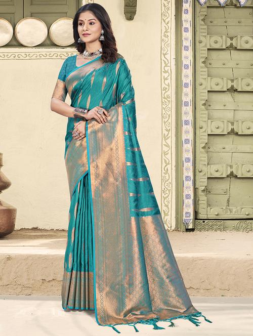 women self design banarasi saree with blouse - 21708832 - Very Small Image - 1