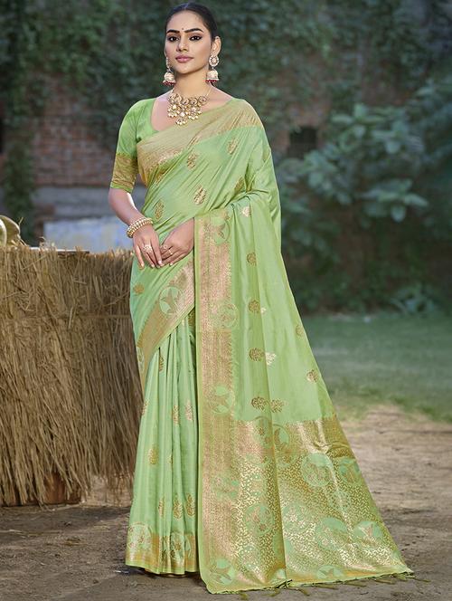 women self design banarasi saree with blouse - 21708845 - Very Small Image - 1