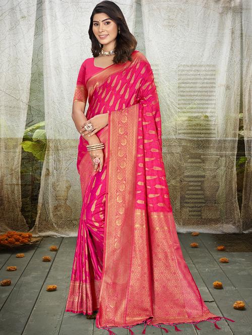 women self design banarasi saree with blouse - 21708872 - Very Small Image - 1