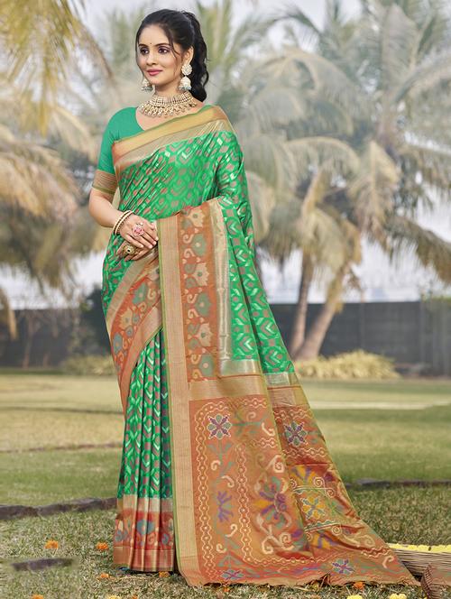 women self design bordered saree with blouse - 21708890 - Very Small Image - 1