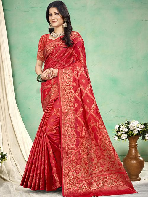 women self design banarasi saree with blouse - 21708990 - Very Small Image - 1