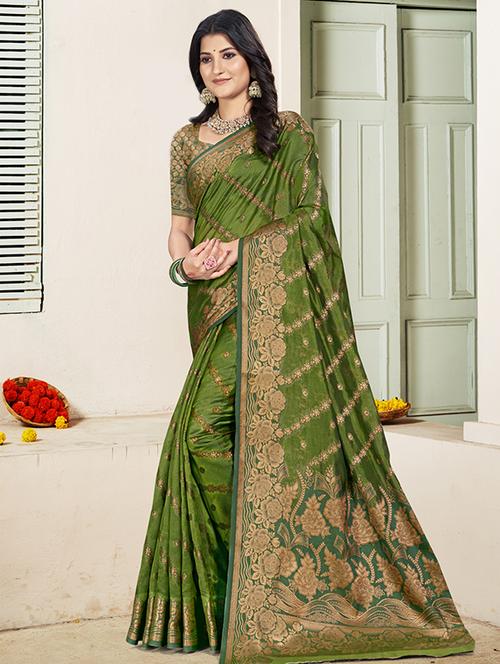 women self design banarasi saree with blouse - 21708996 - Very Small Image - 1