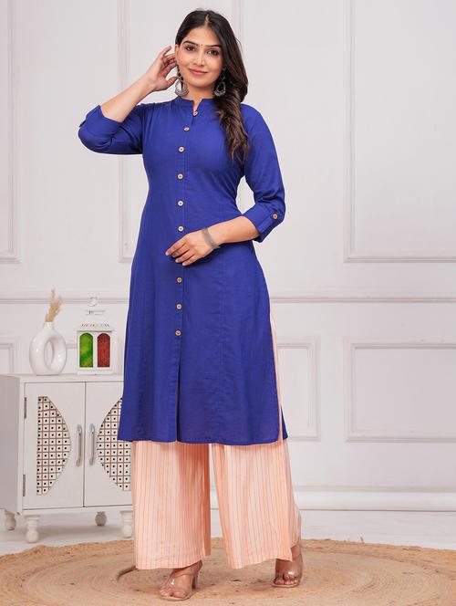 women solid three quarter sleeve a-line kurta - 21709164 - Very Small Image - 1