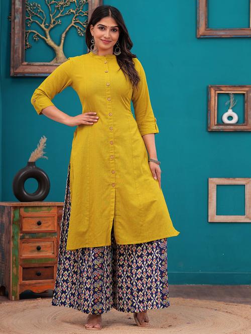 women solid three quarter sleeve a-line kurta - 21709167 - Very Small Image - 1