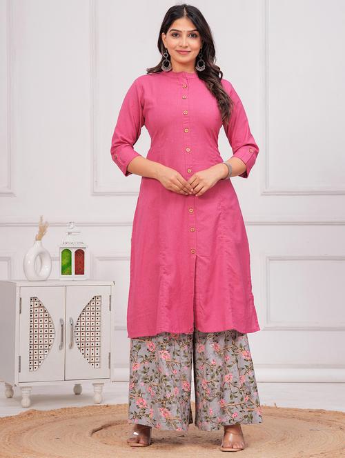women solid three quarter sleeve a-line kurta - 21709170 - Very Small Image - 1