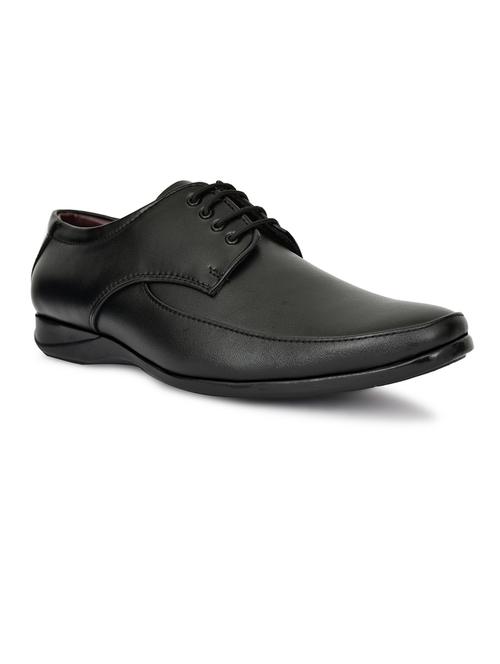men black solid lace-up derby - 21710173 - Very Small Image - 1