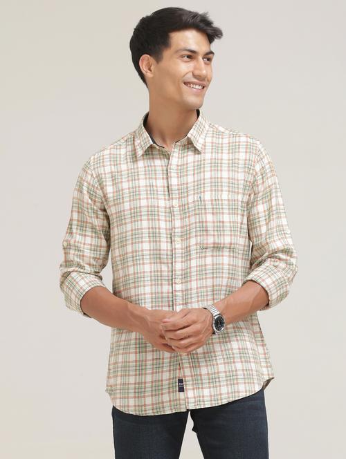 men checks long sleeve casual shirt - 21710322 - Very Small Image - 1