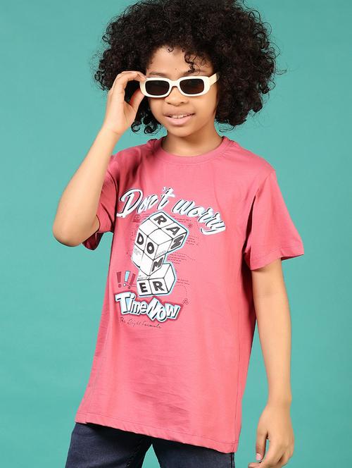 boys front print round neck t-shirt - 21710704 - Very Small Image - 1