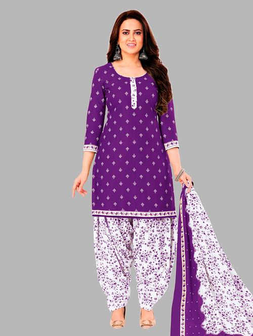 women printed 3-piece unstitched dress material - 21710770 - Very Small Image - 1