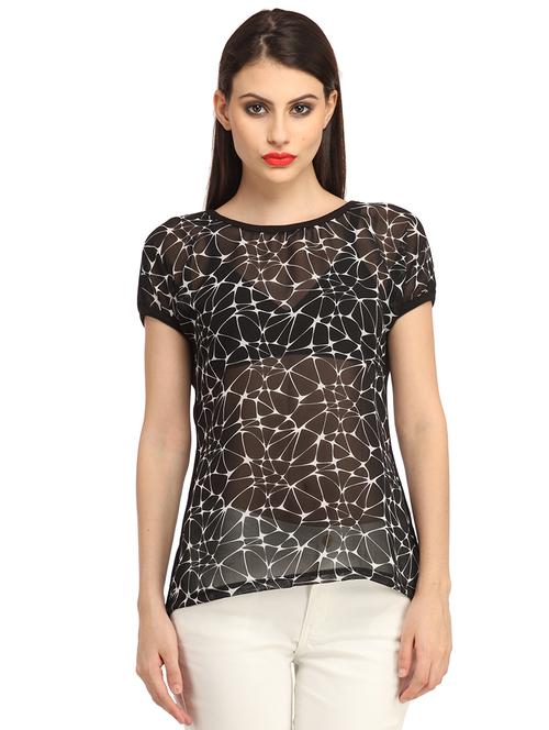 women printed round neck regular top - 21711161 - Very Small Image - 1