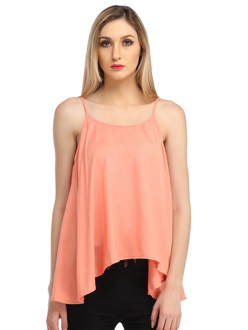 women solid shoulder strap asymmetric top - 21711278 - Very Small Image - 1