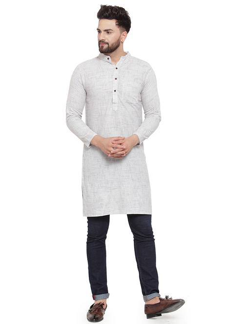 men mandarin neck solid long kurta - 21712098 - Very Small Image - 1