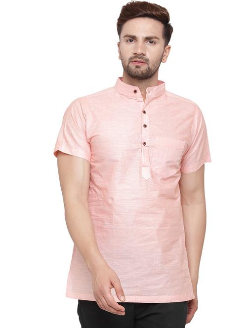 men mandarin neck solid short kurta - 21712189 - Very Small Image - 1