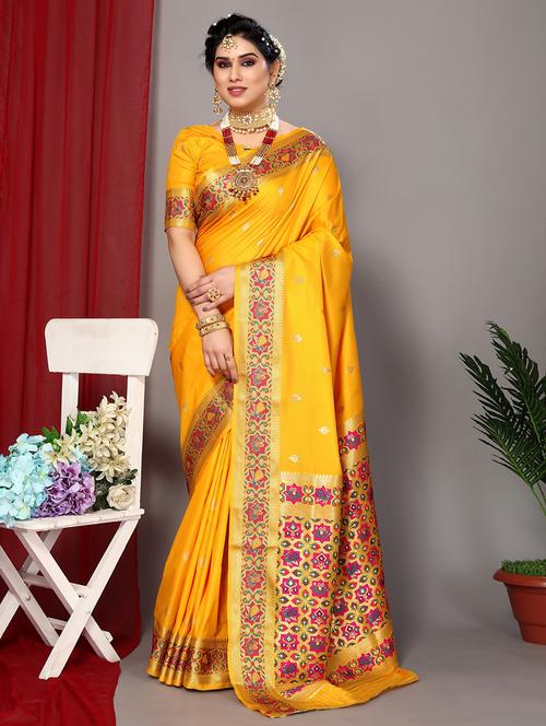 women self design paithani saree with blouse - 21712413 - Very Small Image - 1