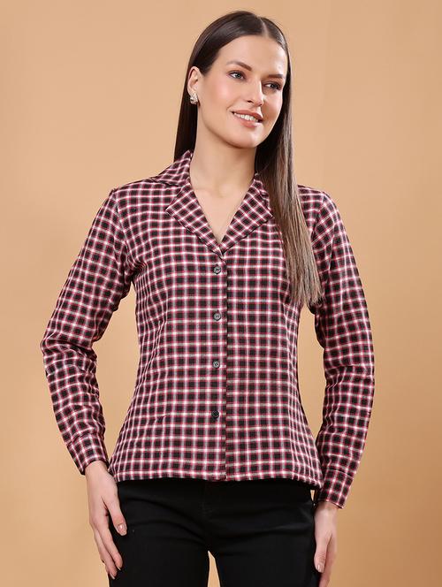women checkered long sleeve shirt - 21712503 - Very Small Image - 1