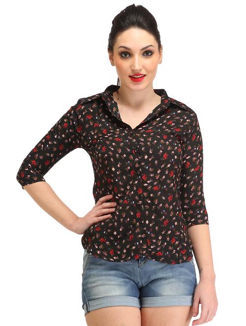 women printed three quarter sleeve shirt - 21712524 - Very Small Image - 1