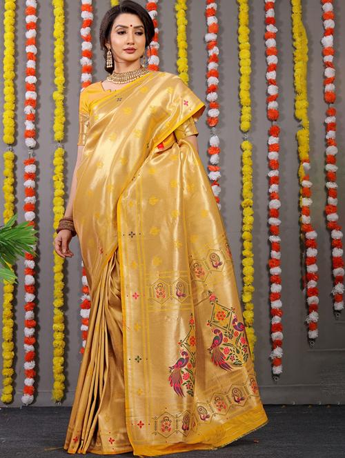 women self design paithani saree with blouse - 21712667 - Very Small Image - 1