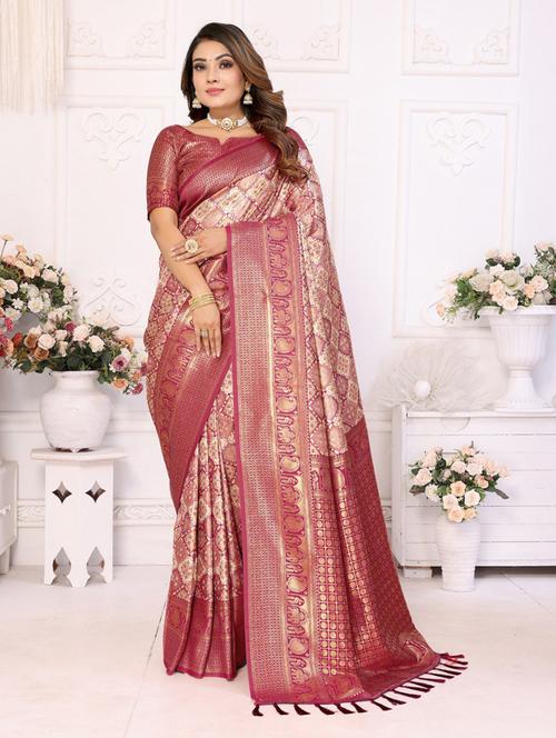 women self design banarasi saree with blouse - 21712766 - Very Small Image - 1
