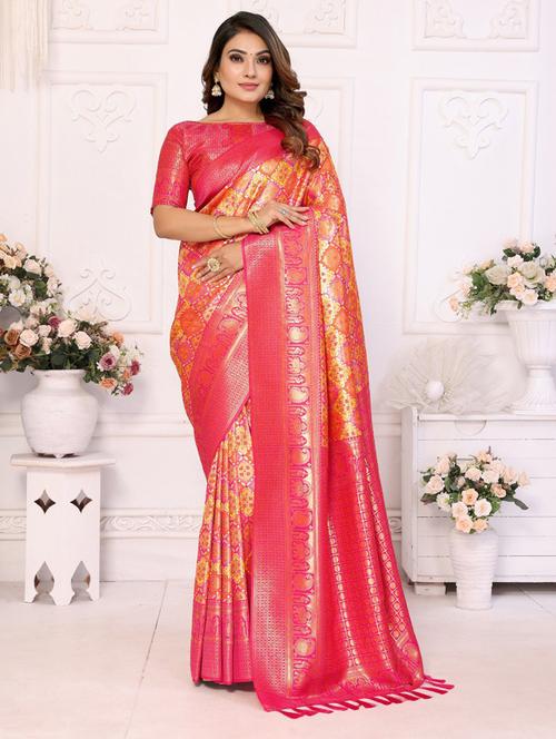 women self design banarasi saree with blouse - 21712767 - Very Small Image - 1