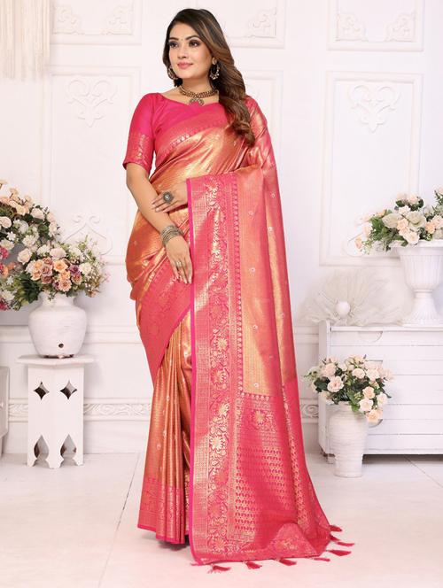 women self design banarasi saree with blouse - 21712785 - Very Small Image - 1