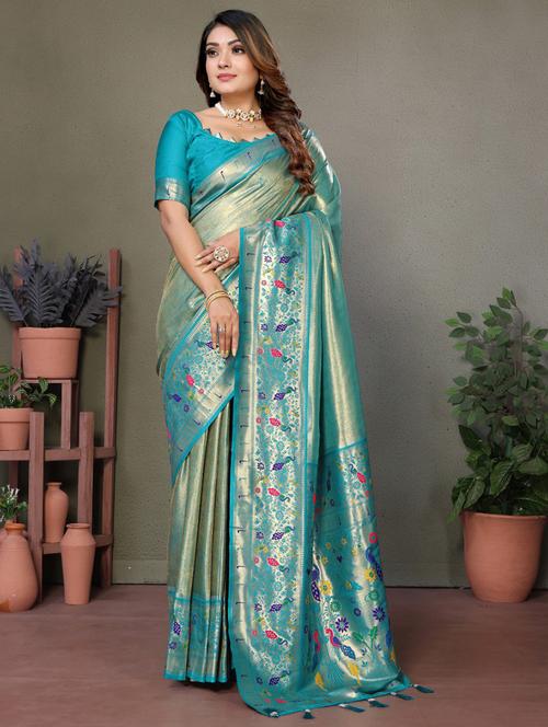 women self design paithani saree with blouse - 21712812 - Very Small Image - 1