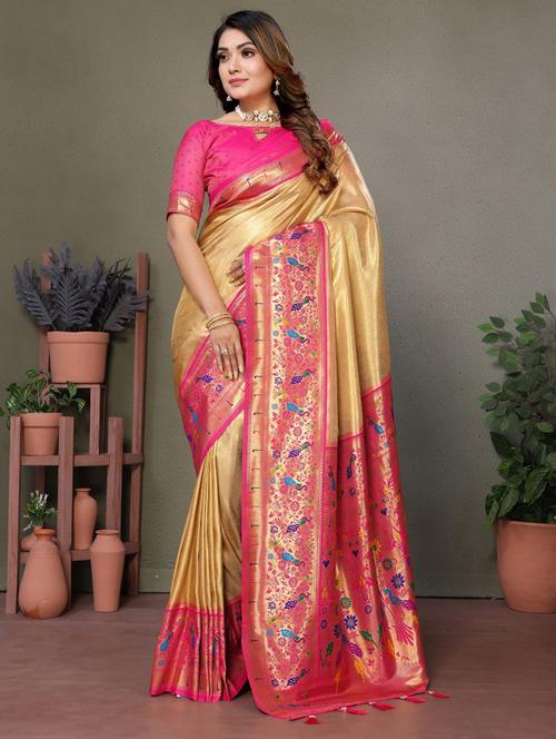 women self design paithani saree with blouse - 21712815 - Very Small Image - 1