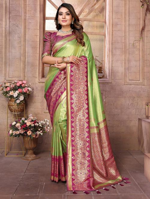 women self design banarasi saree with blouse - 21712879 - Very Small Image - 1