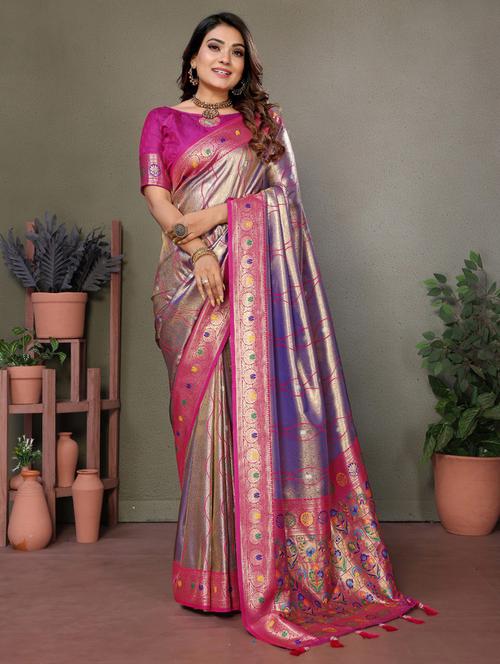 women self design paithani saree with blouse - 21712928 - Very Small Image - 1