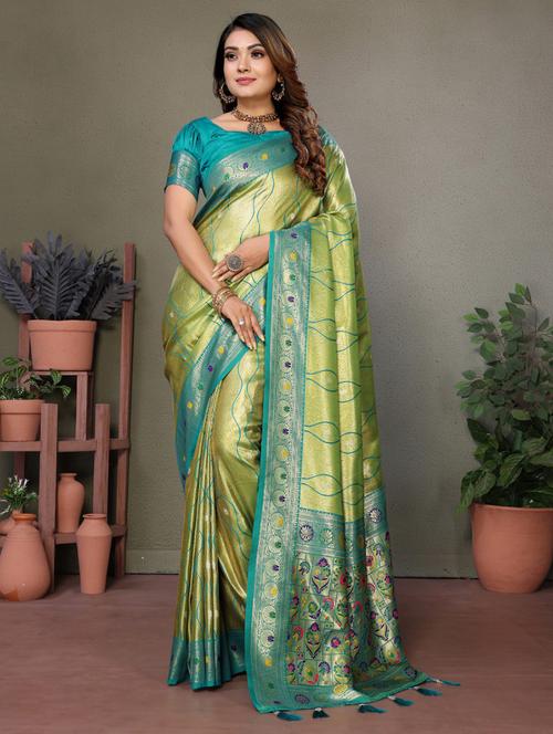 women self design paithani saree with blouse - 21712930 - Very Small Image - 1