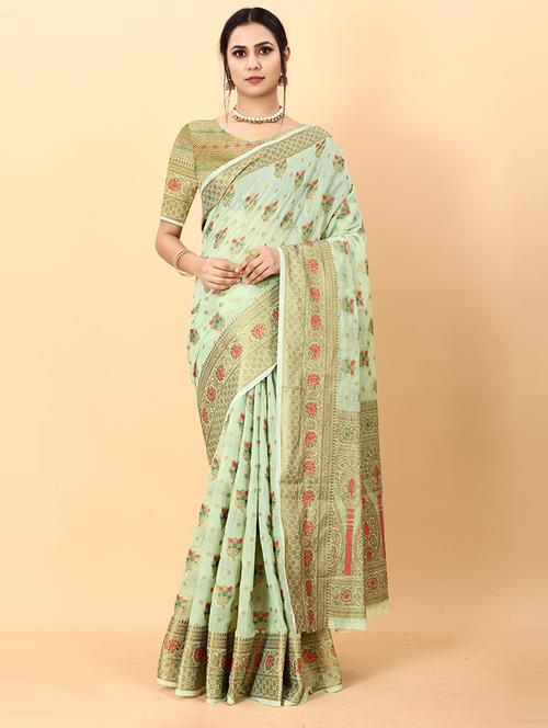 women self design banarasi saree with blouse - 21712979 - Very Small Image - 1