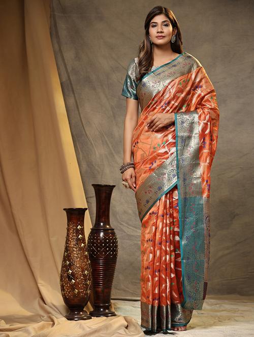 women self design banarasi saree with blouse - 21713036 - Very Small Image - 1