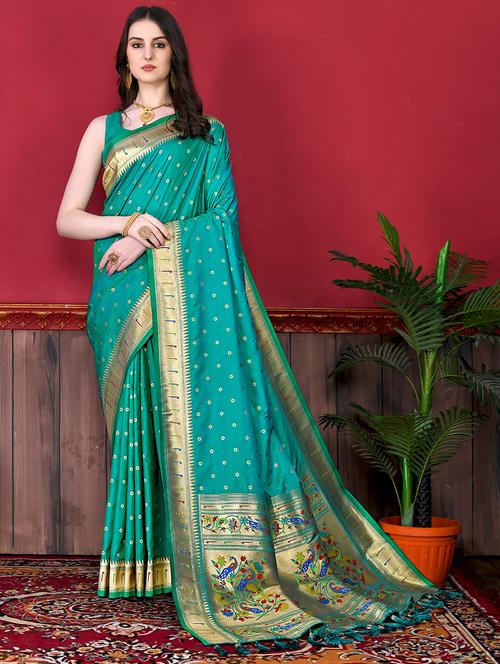 women self design paithani saree with blouse - 21713050 - Very Small Image - 1