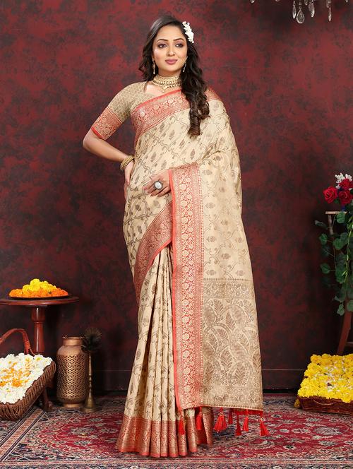 women self design bordered saree with blouse - 21713095 - Very Small Image - 1