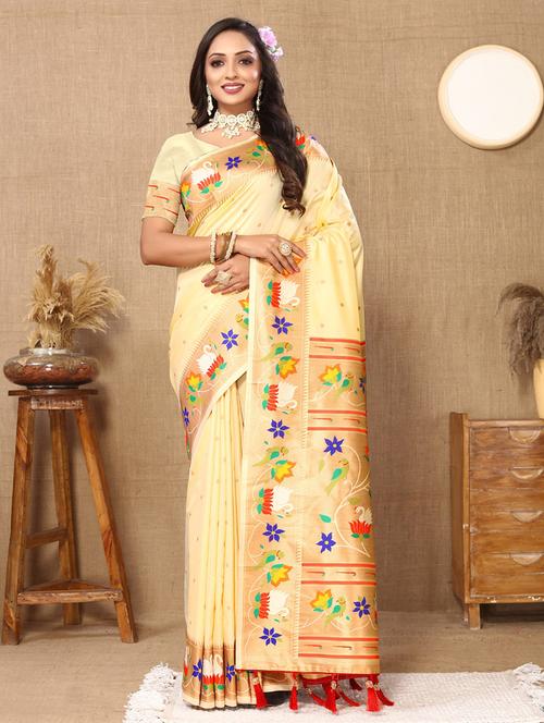 women self design paithani saree with blouse - 21713209 - Very Small Image - 1