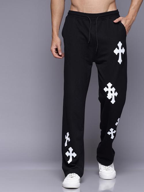 men mid rise placement print full length track pant - 21713531 - Very Small Image - 1